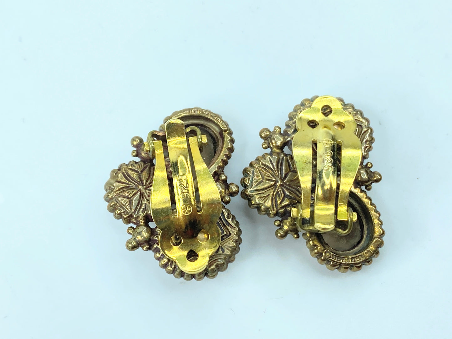 Vintage Stephen Dweck Sterling Clip-On Earrings with Semi-Precious Stones JR1078