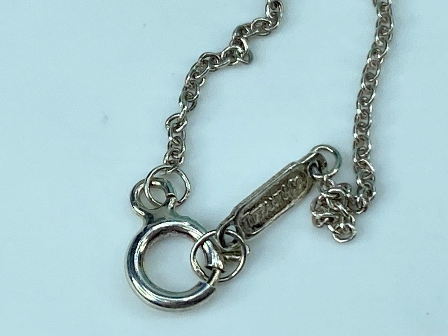 Tiffany & Co Sterling Silver Teddy Bear with Ribbon Bow Necklace 16" Chain JR324