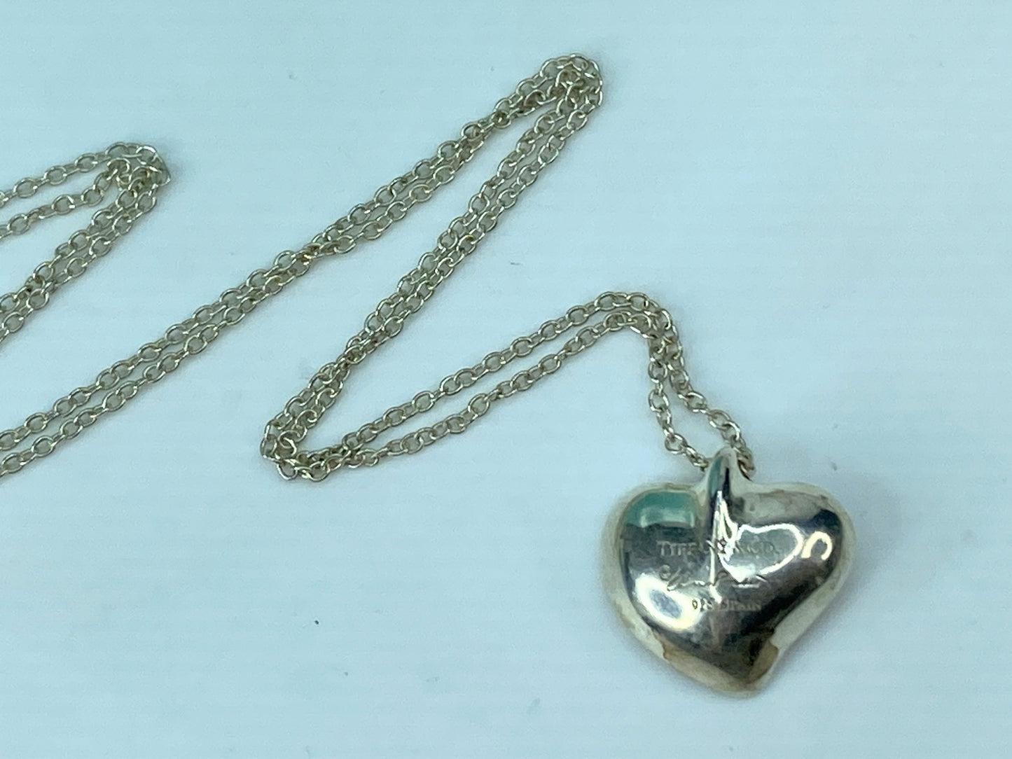 Tiffany & Co Elsa Peretti Sterling Silver 925 Full Heart Pendant Necklace JR325