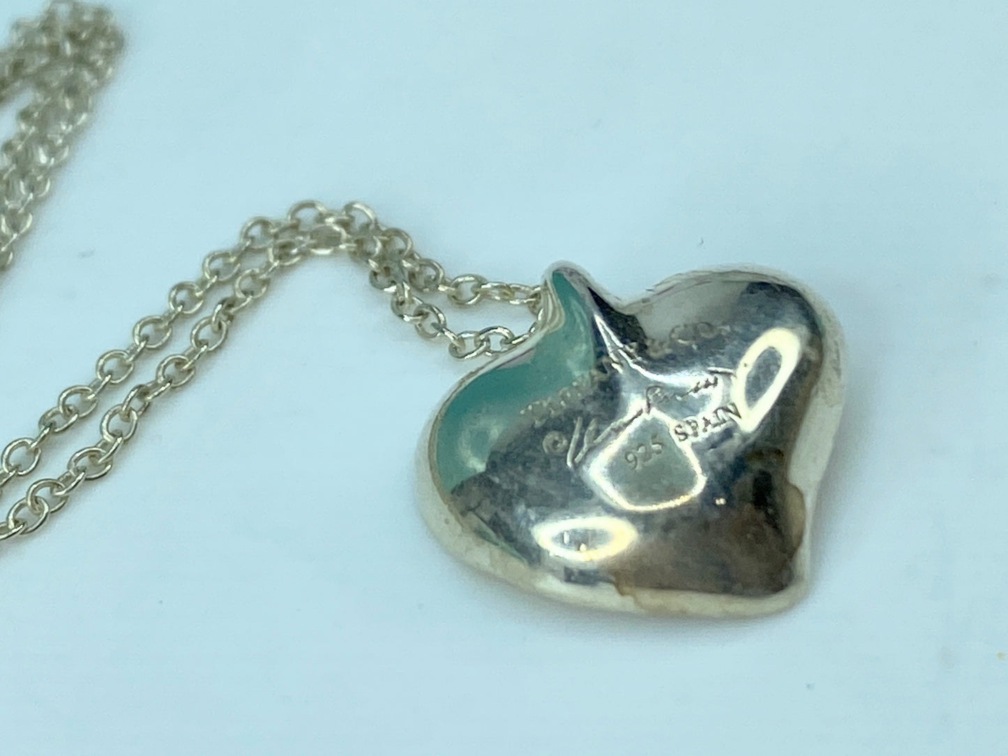 Tiffany & Co Elsa Peretti Sterling Silver 925 Full Heart Pendant Necklace JR325