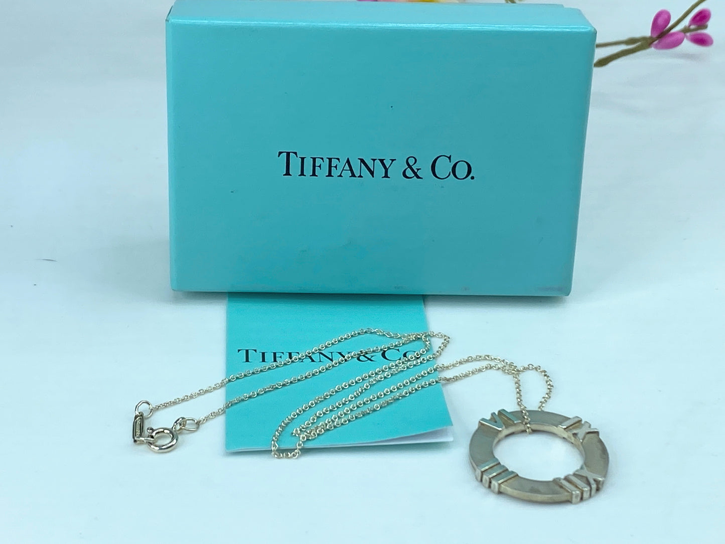 Tiffany & Co Sterling Silver Atlas Circle Necklace sterling 925 6.1g JR330