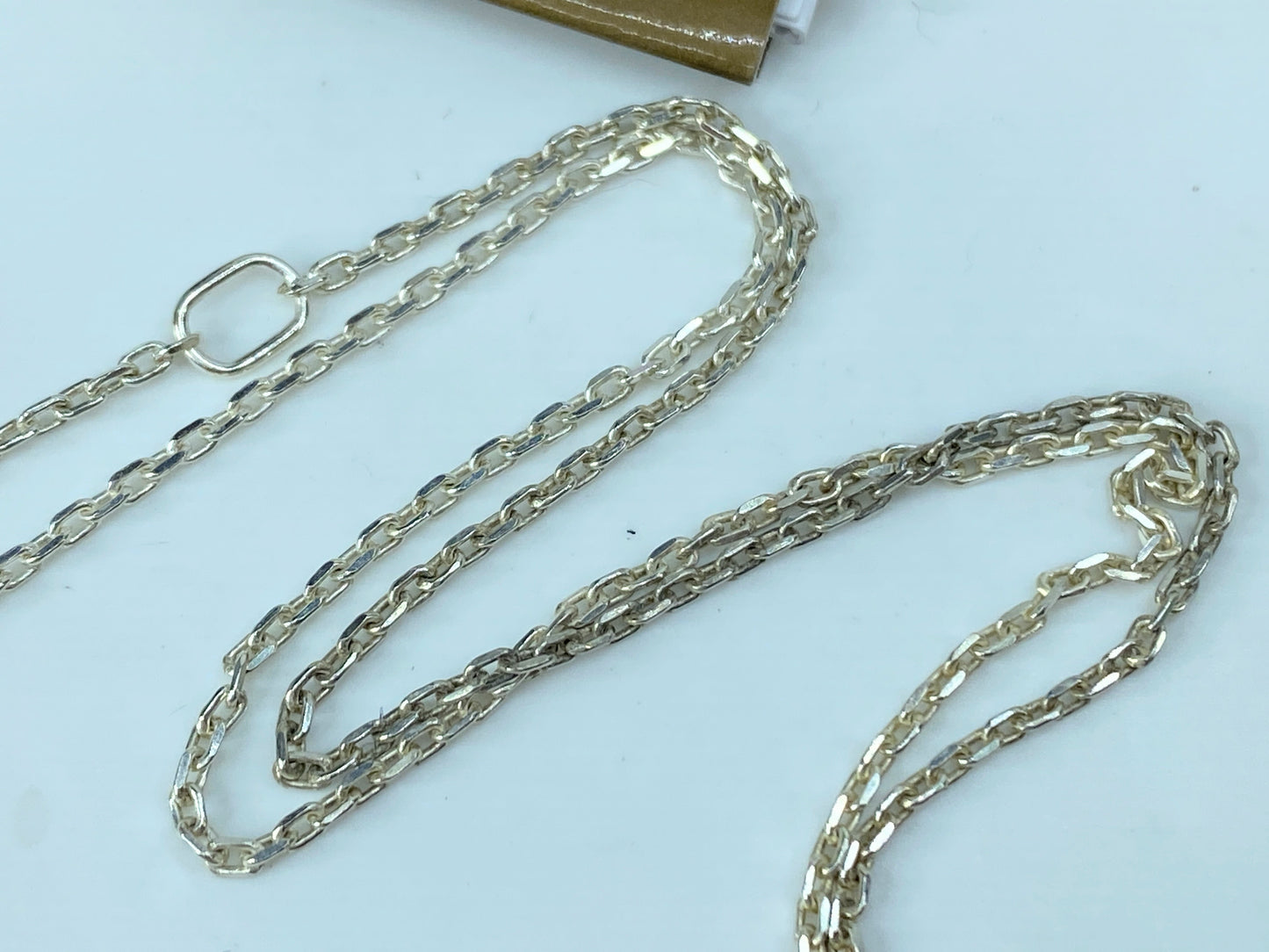 Gucci Trademark Square Pendant Charm Necklace Sterling Silver necklace 18" JR331