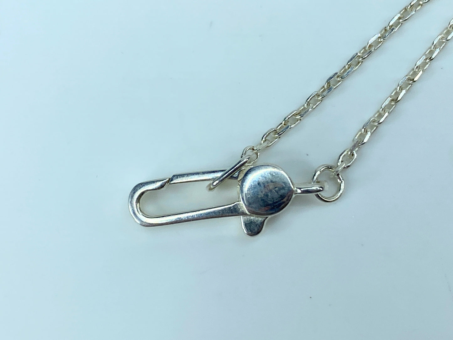 Gucci Trademark Square Pendant Charm Necklace Sterling Silver necklace 18" JR331