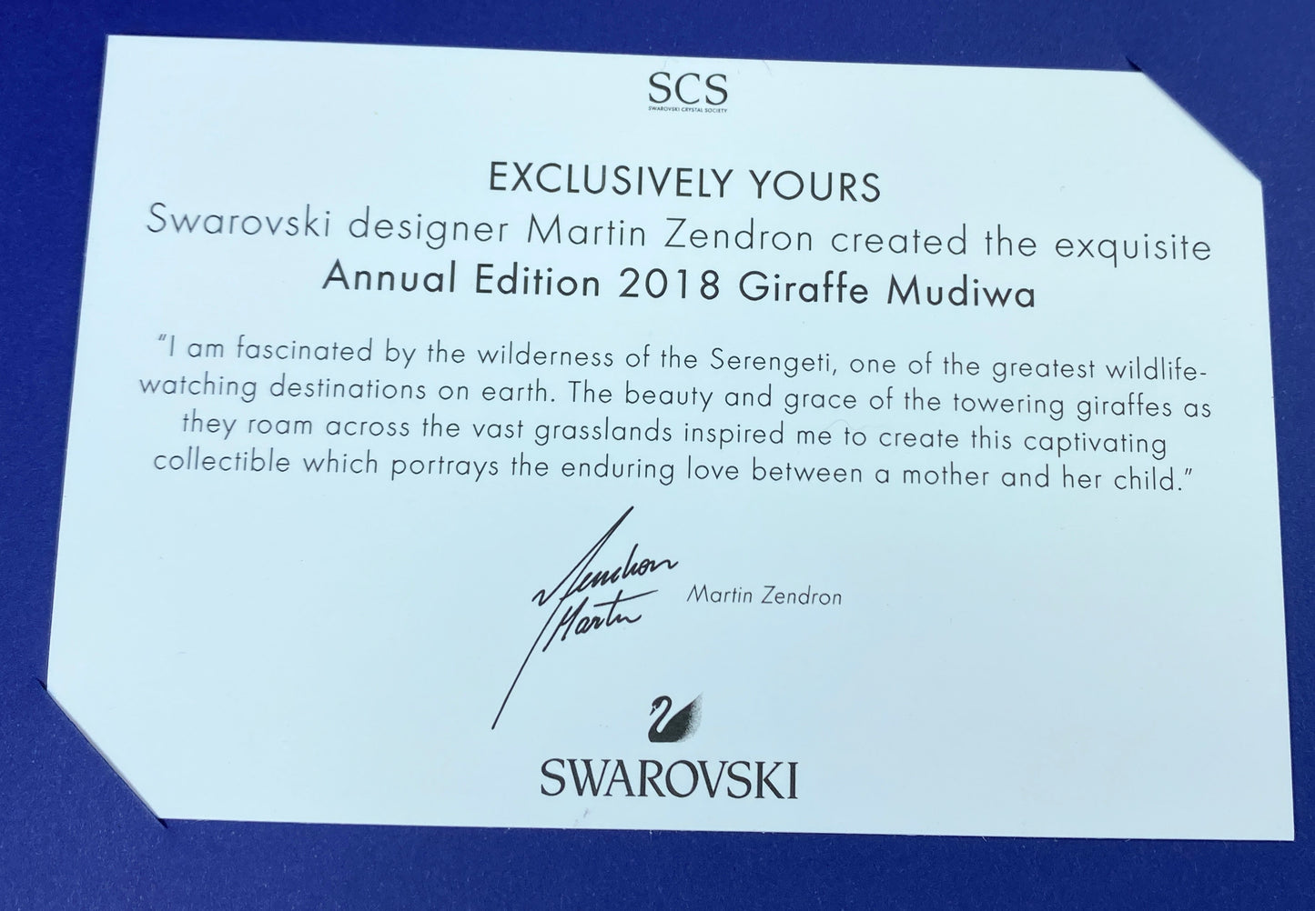 Swarovski SCS Annual Edition 2018 Giraffe Mudiwa 5301550 “Mint In Box & COA” S51