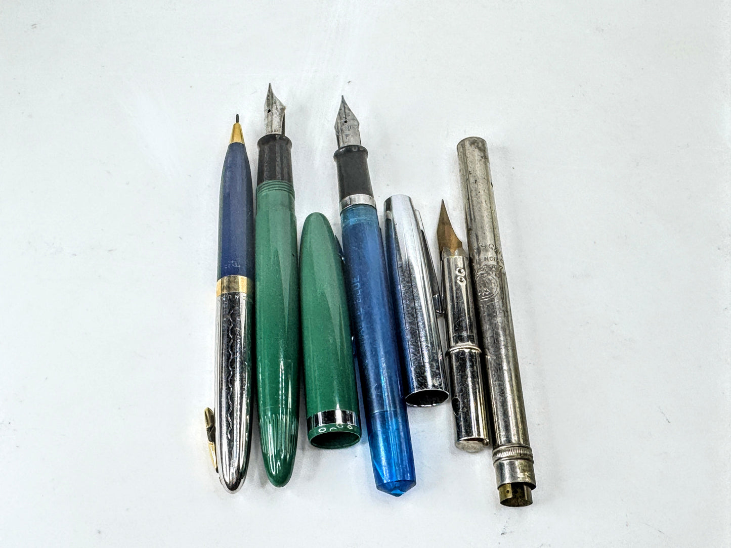 Vintage Fountain Pen Lot Sheaffer Esterbrook Eagle Pencil ZAYO 4 Pens SS402