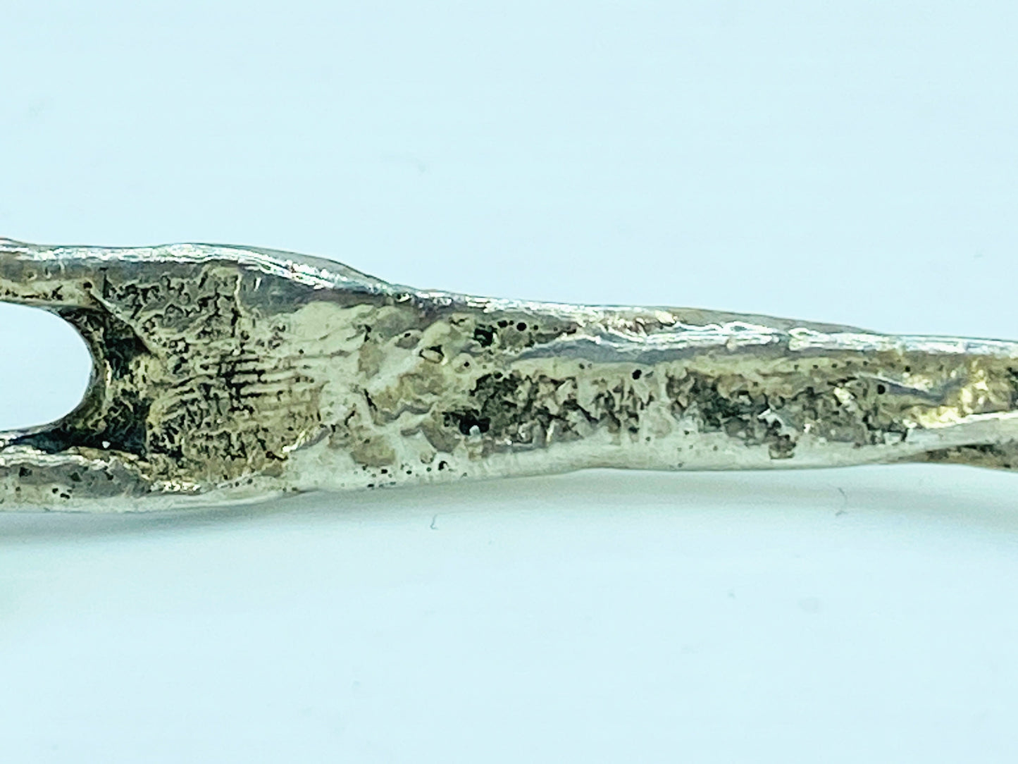 Sterling Silver Brutalist Calla Lily Amethyst Necklace, Handmade, 15" 88g JR999