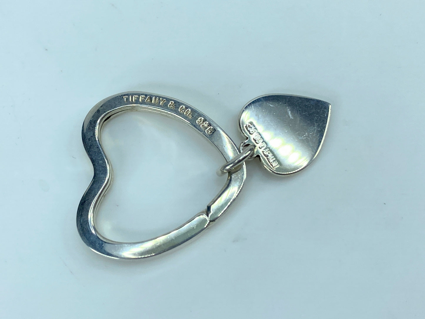 Tiffany & Co Estate Double Hearts Keychain Sterling Silver 7.8g JR351