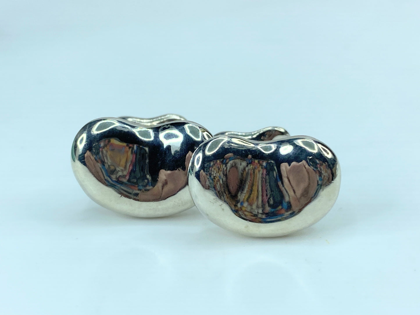 Tiffany & Co. Sterling Silver 18mm Elsa Peretti Bean Cufflinks 26g 20mm JR353