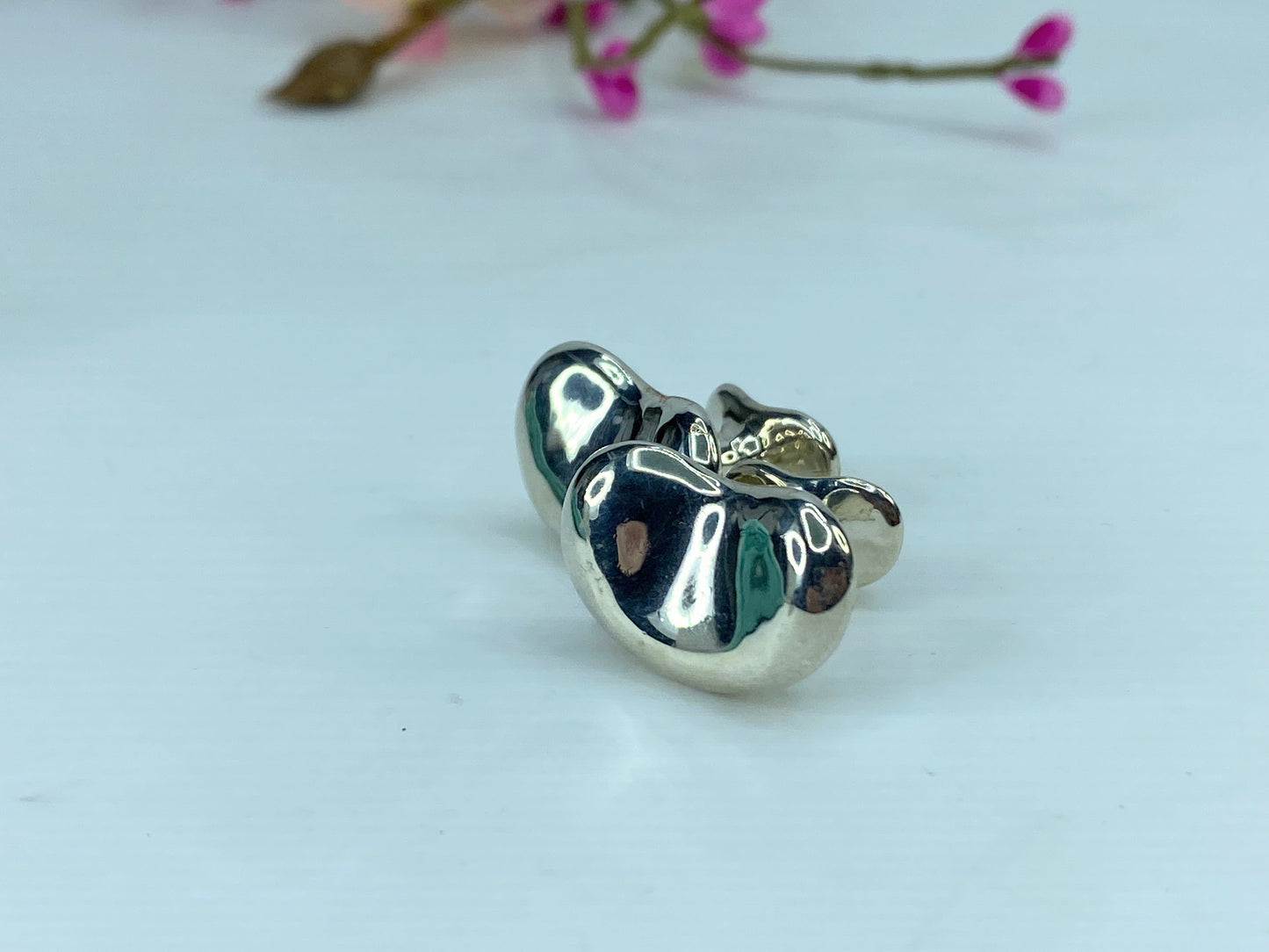 Tiffany & Co. Sterling Silver 18mm Elsa Peretti Bean Cufflinks 26g 20mm JR353