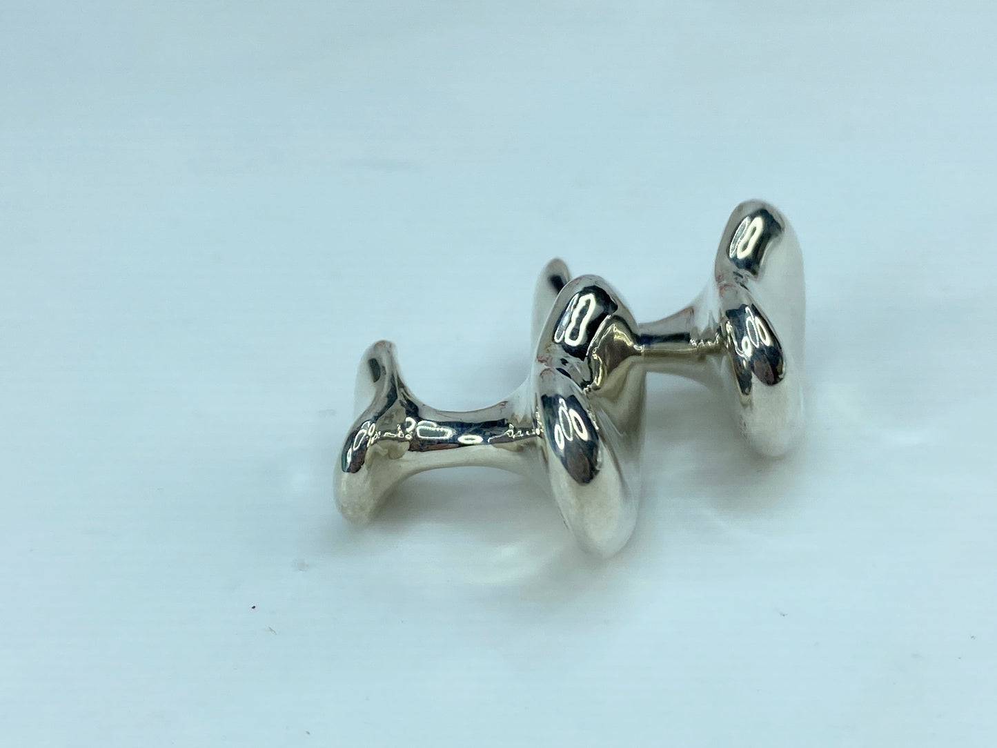 Tiffany & Co. Sterling Silver 18mm Elsa Peretti Bean Cufflinks 26g 20mm JR353