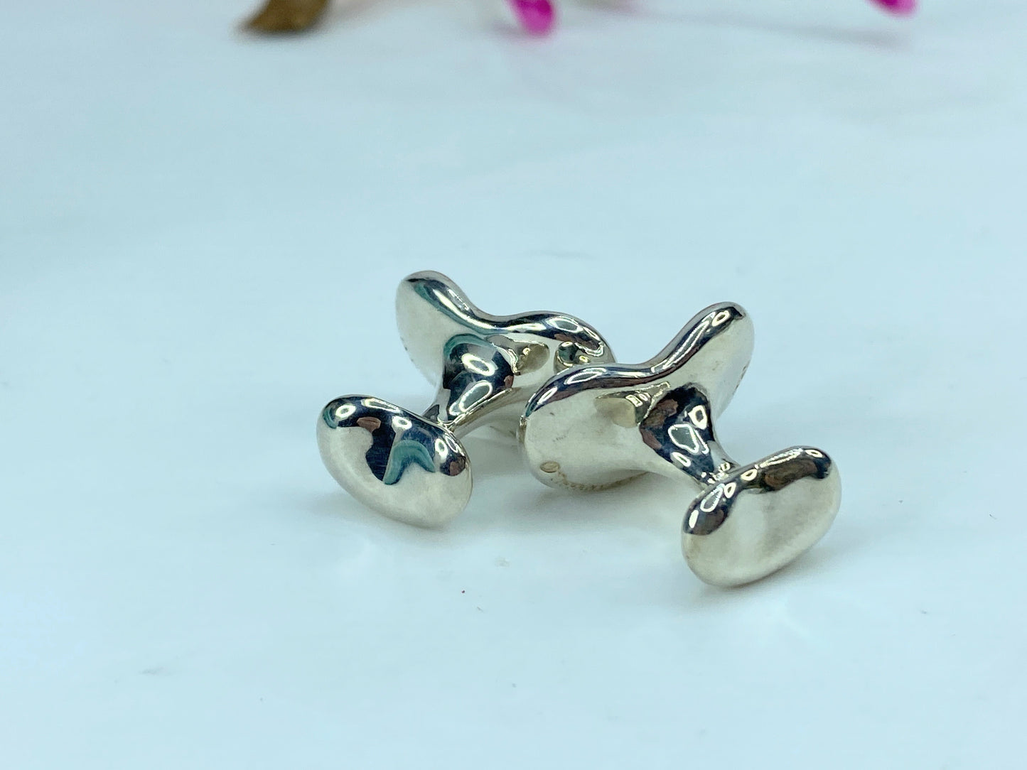 Tiffany & Co. Sterling Silver 18mm Elsa Peretti Bean Cufflinks 26g 20mm JR353