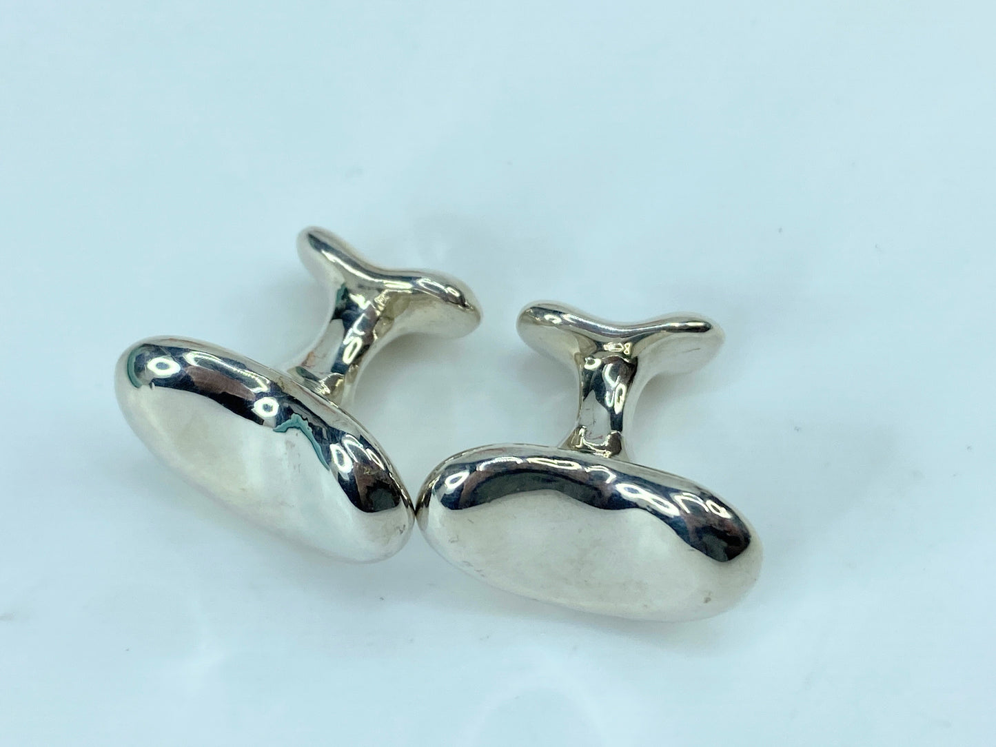 Tiffany & Co. Sterling Silver 18mm Elsa Peretti Bean Cufflinks 26g 20mm JR353