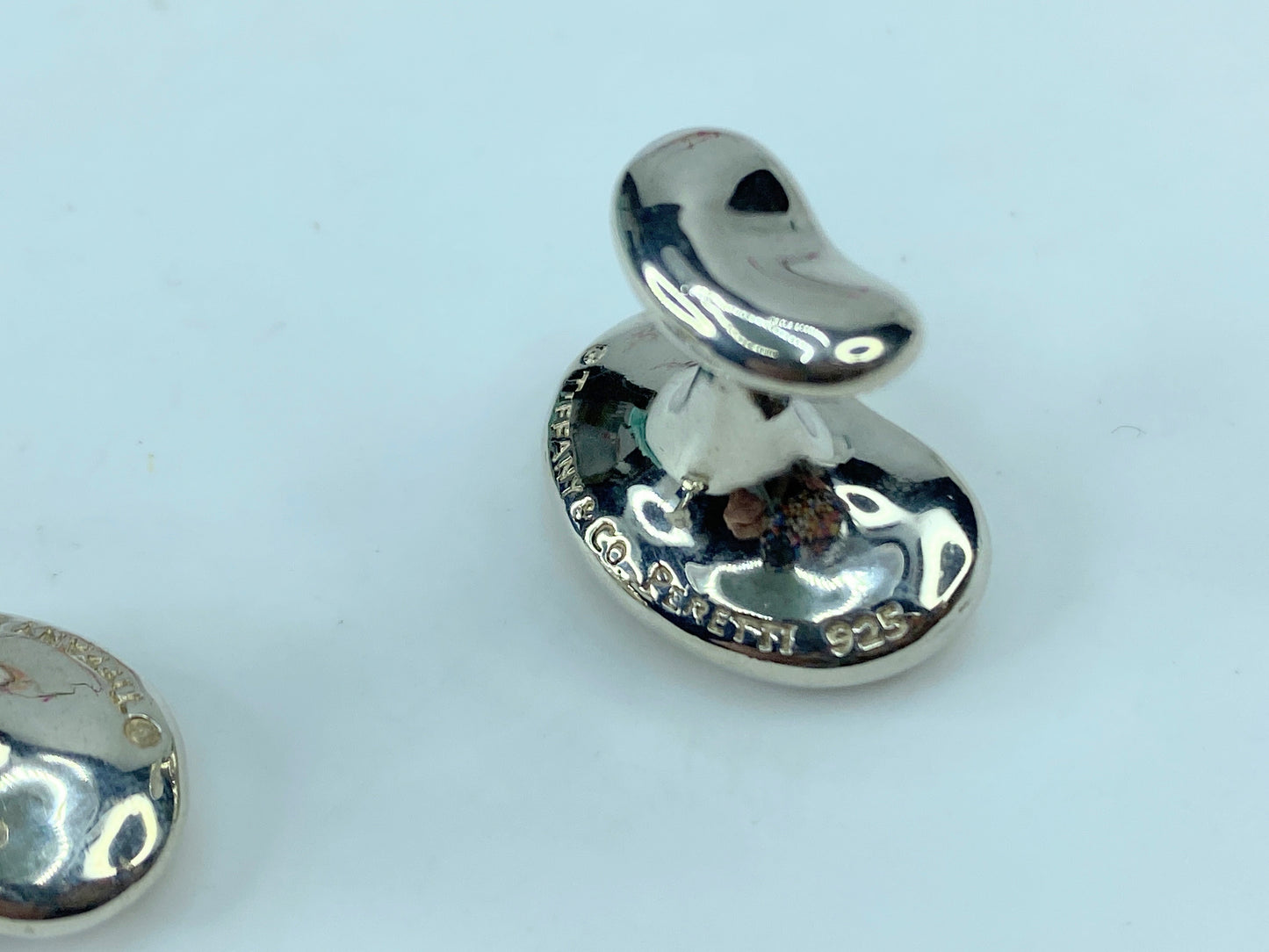 Tiffany & Co. Sterling Silver 18mm Elsa Peretti Bean Cufflinks 26g 20mm JR353