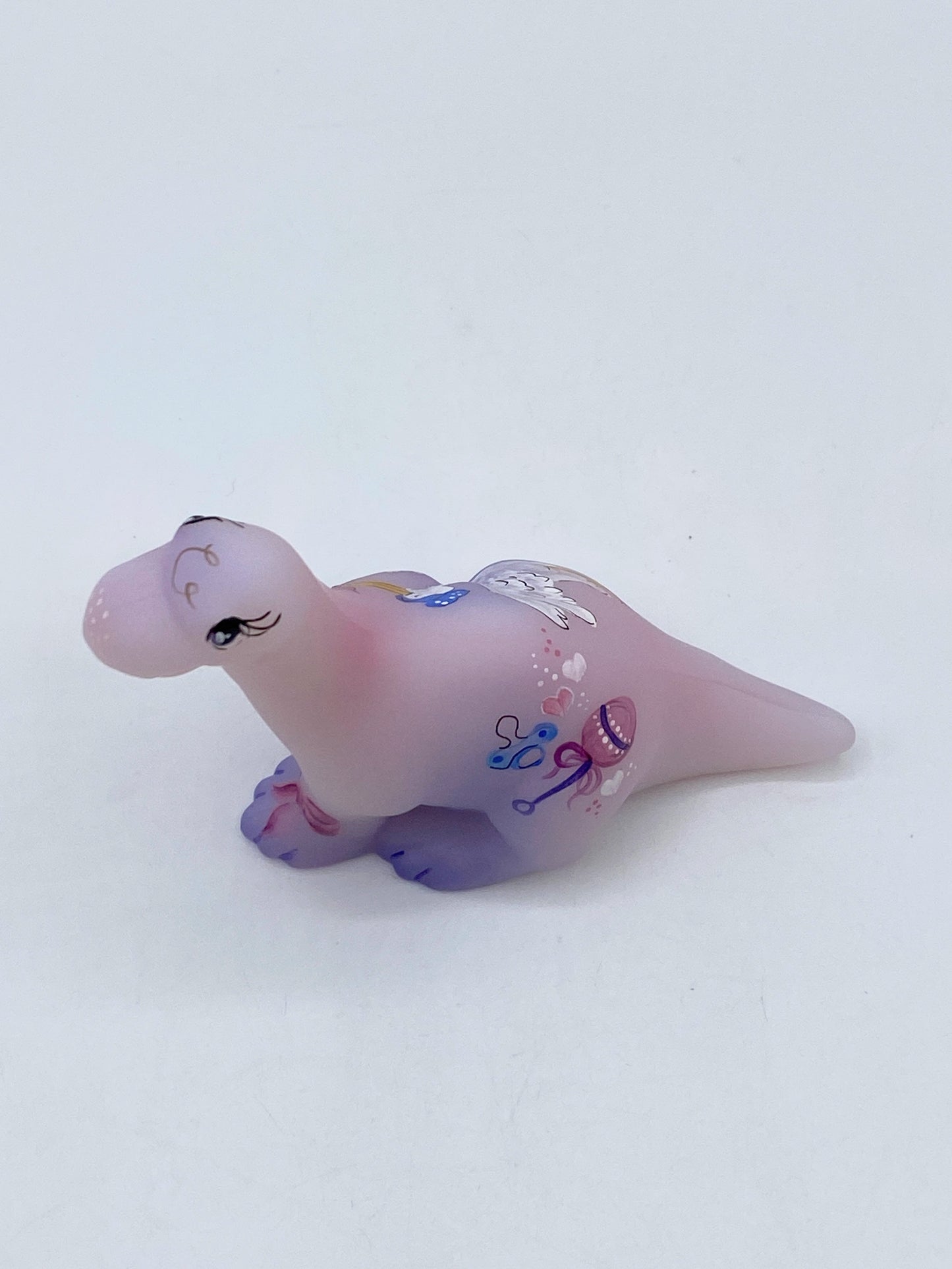 Fenton Pink Special Delivery Stork Dinosaur Figurine Ltd Ed #16/24 M Kibbe A249