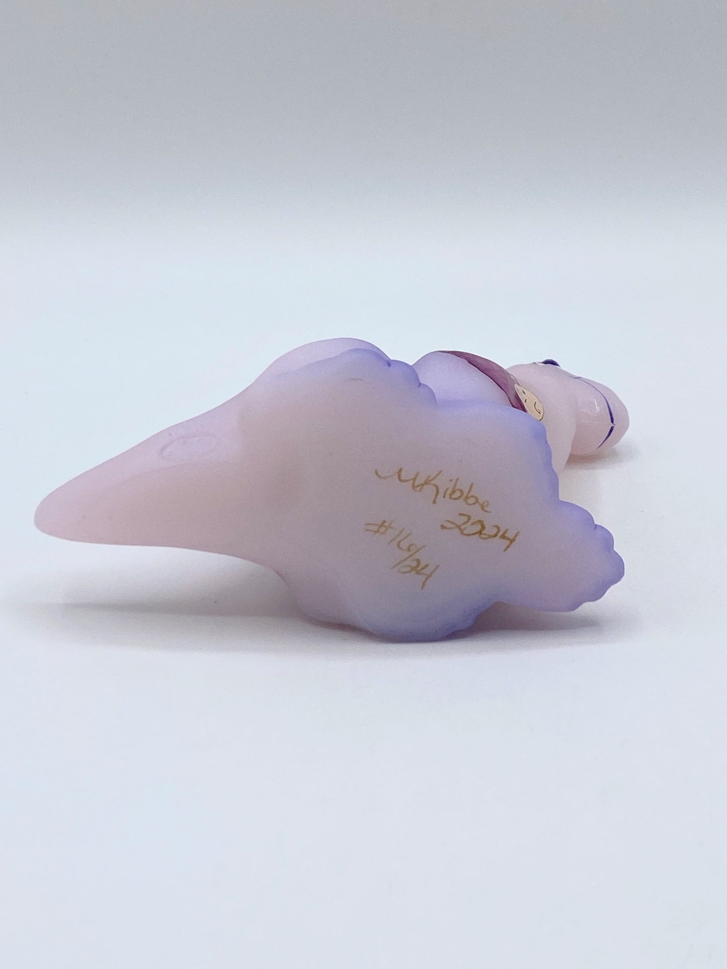 Fenton Pink Special Delivery Stork Dinosaur Figurine Ltd Ed #16/24 M Kibbe A249