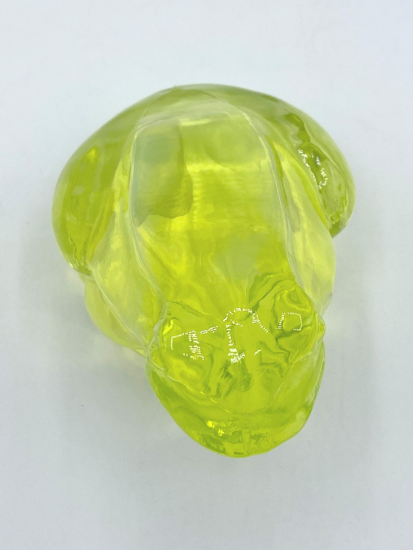 Fenton Uranium Frog Vaseline Yellow Clear Glass Figurine A250