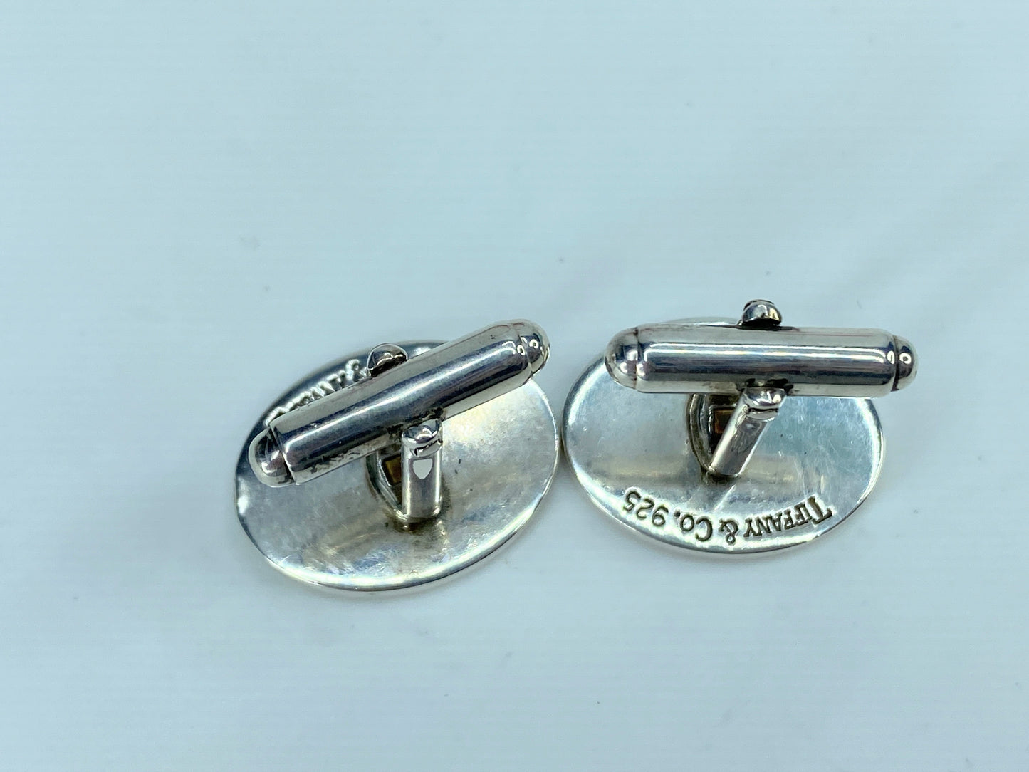 Tiffany & Co Estate Sterling Silver Wide Oval Cufflinks 15.7g 21.3mm JR354