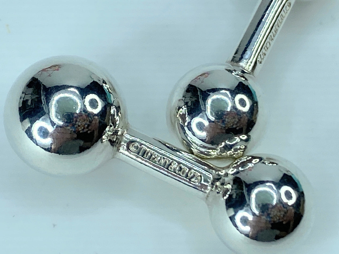 Tiffany & Co. Barbel Ball Cufflinks Sterling Silver 925 13.5g 11.0mm JR355