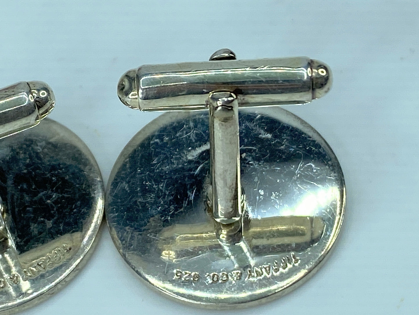 Tiffany & Co. Vintage Enameled Nautical Flag "Tiffany" SS Cufflinks 15.7g JR356