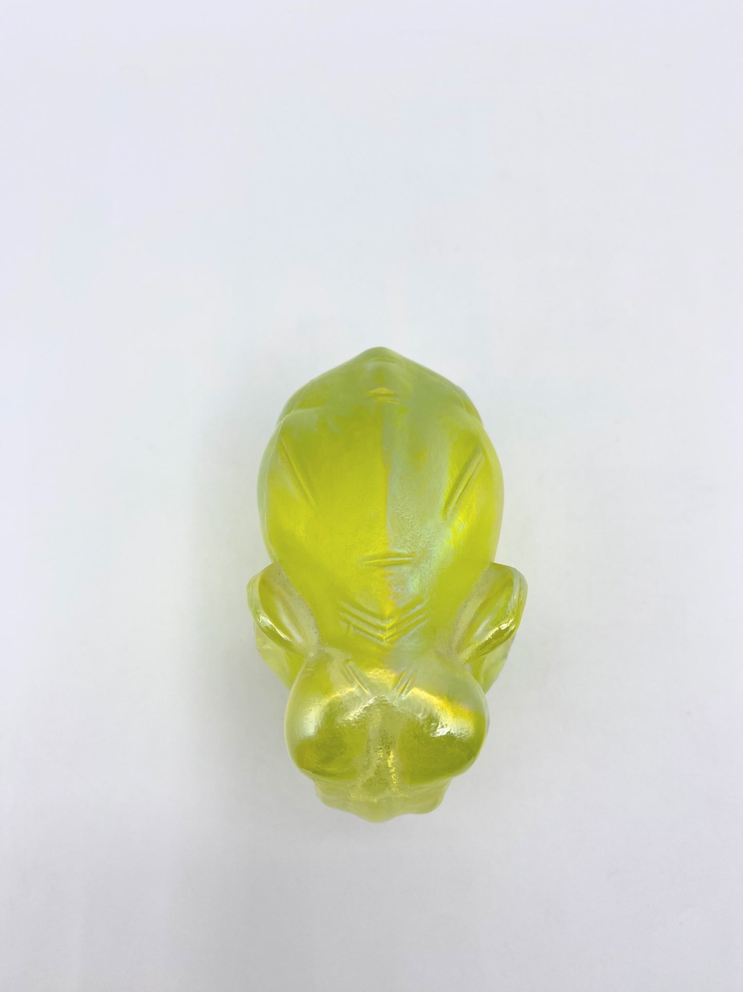 Rare Fenton Vaseline Glass Elephant Vintage Yellow Uranium Glass 3 3/4 x3" A253
