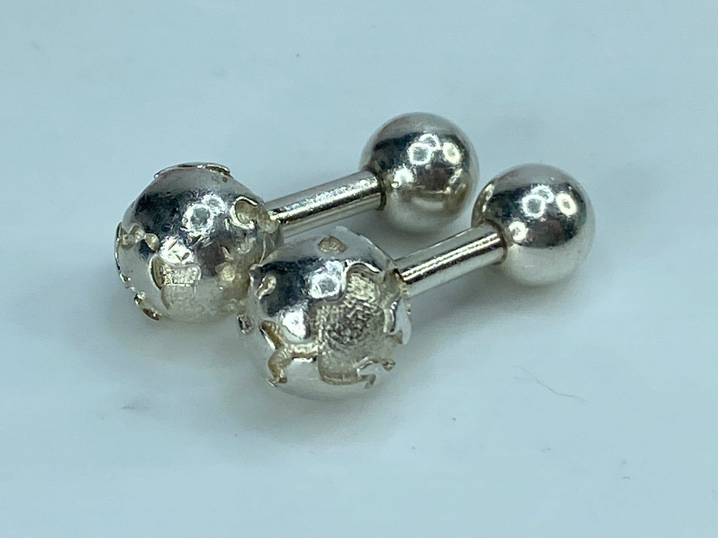Tiffany & Co Estate Globe Cufflinks Sterling Silver 23.2g 12.4mm JR357