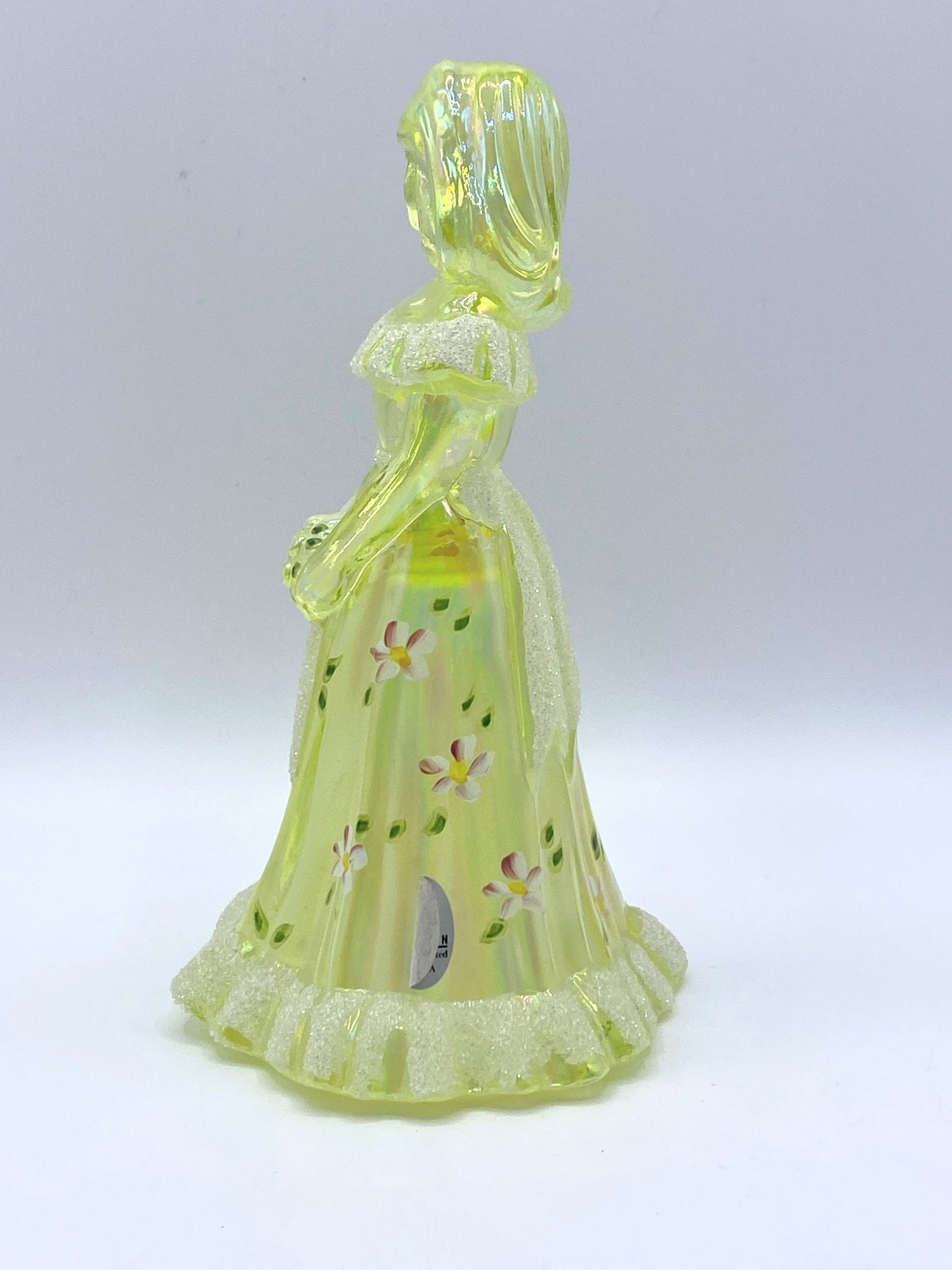 Fenton Yellow Topaz Iridized Hand Painted Bridesmaid Doll Figurine 7.0" A256