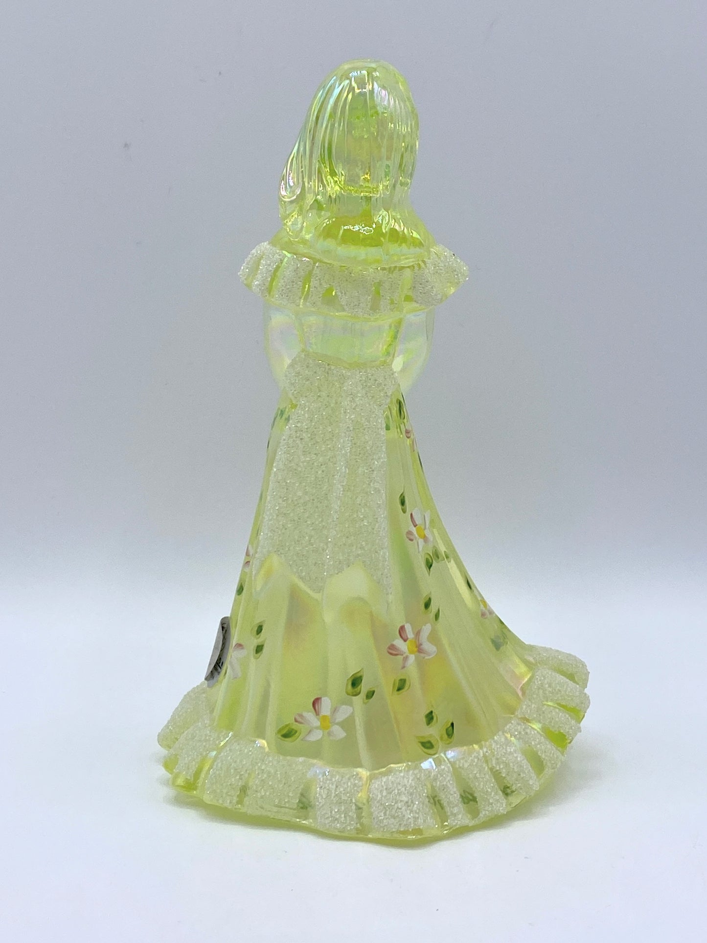 Fenton Yellow Topaz Iridized Hand Painted Bridesmaid Doll Figurine 7.0" A256