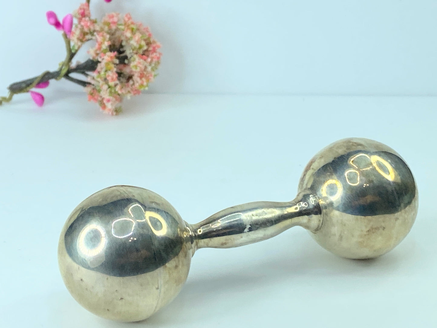 Tiffany & Co. Sterling Silver 925 Large Barbell Baby Rattle 52.3g SS41