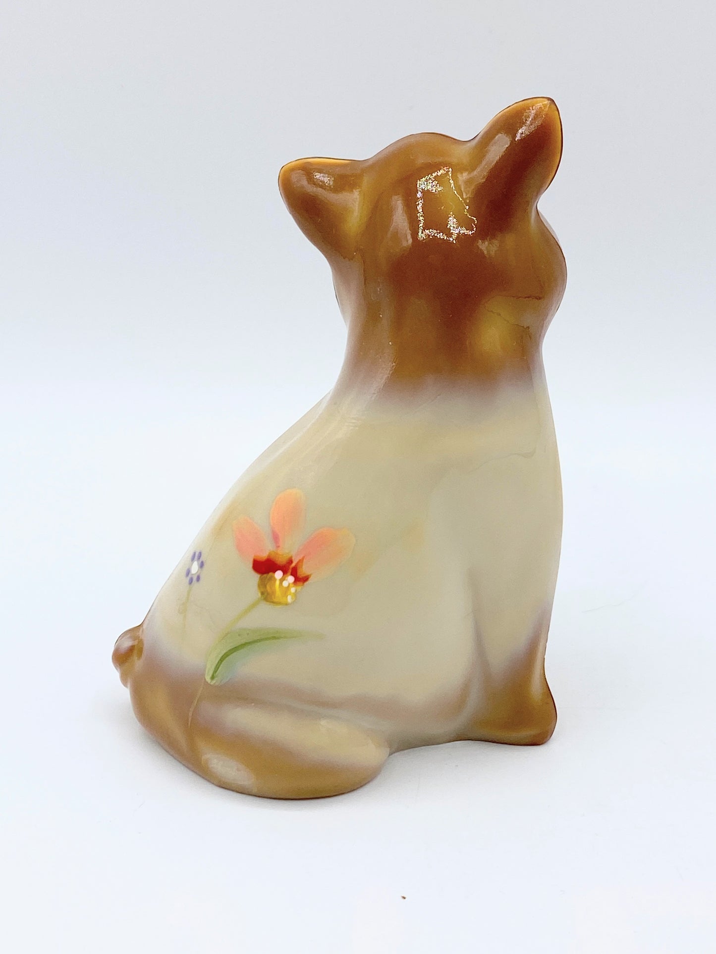 2009 Fenton Caramel Piggy Beige outfit HP Flower & Butterfly by J Cutshaw A269