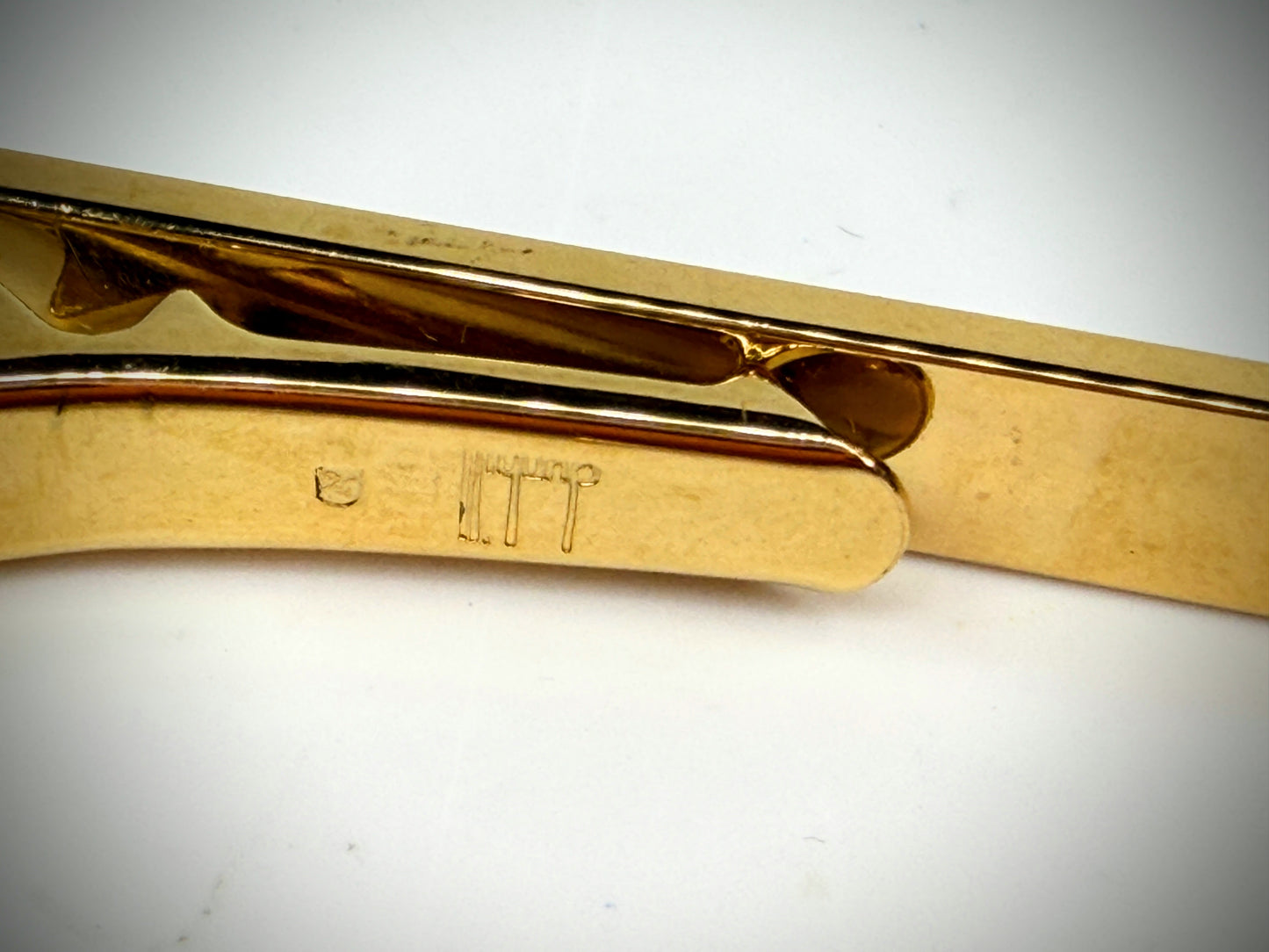 Vintage Dunhill Gold Tone Two Tone Square Cufflinks & Tie Bar Set SS315