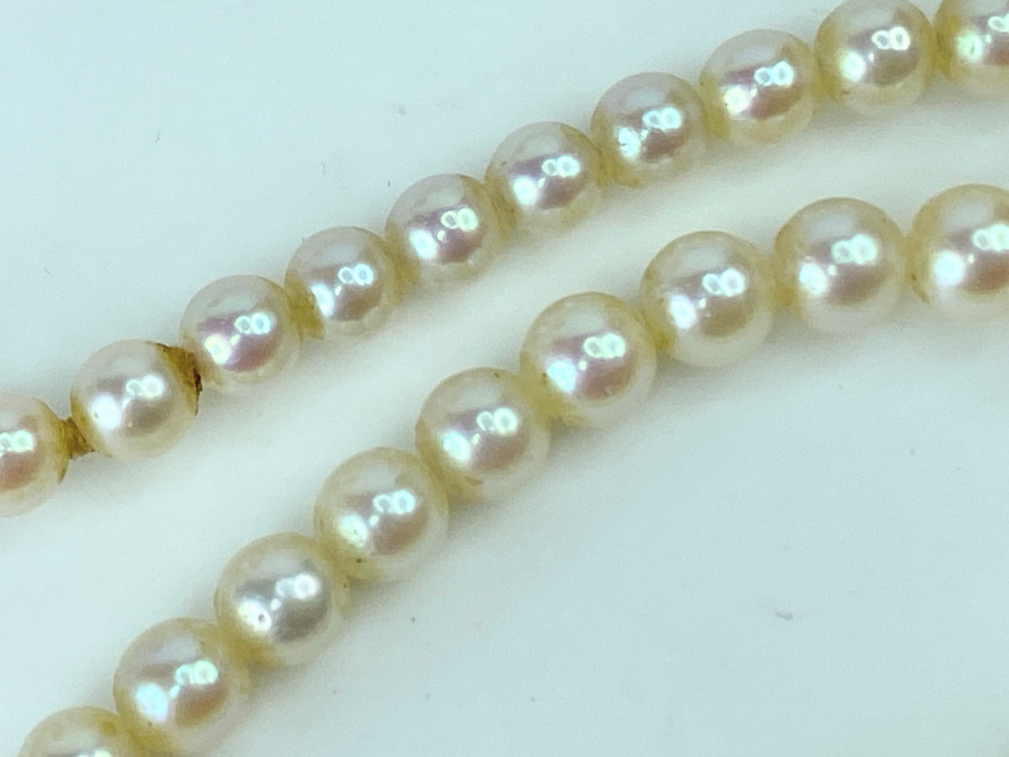 Mikimoto sterling silver graduated cultured Pearls 3.55-7.2mm necklace 18" JR372