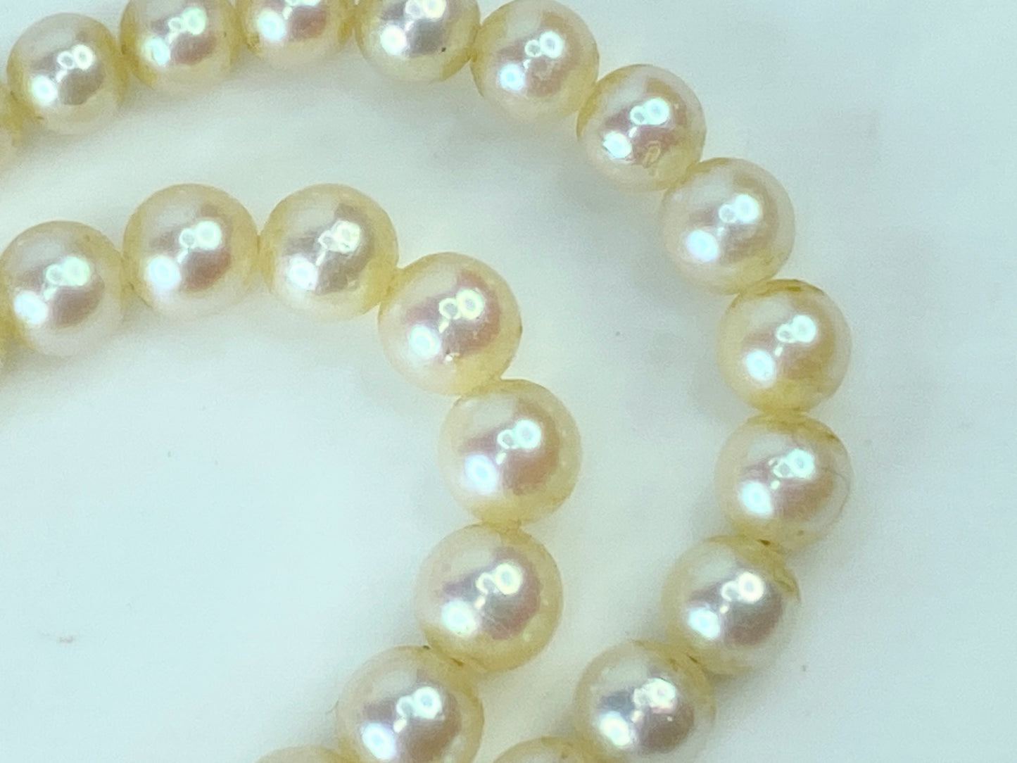 Mikimoto sterling silver graduated cultured Pearls 3.55-7.2mm necklace 18" JR372
