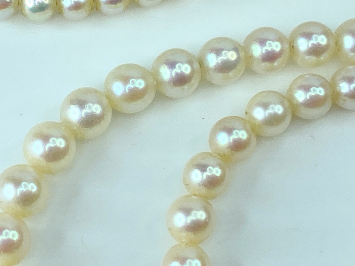 Mikimoto sterling silver graduated cultured Pearls 3.55-7.2mm necklace 18" JR372