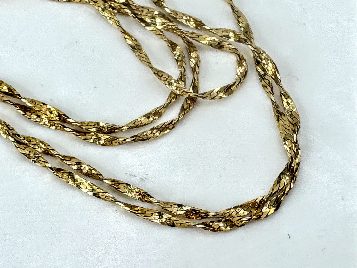 Vintage 14K Yellow Gold Diamond Cut Rope Chain Necklace Italy 20 Inch JR1695