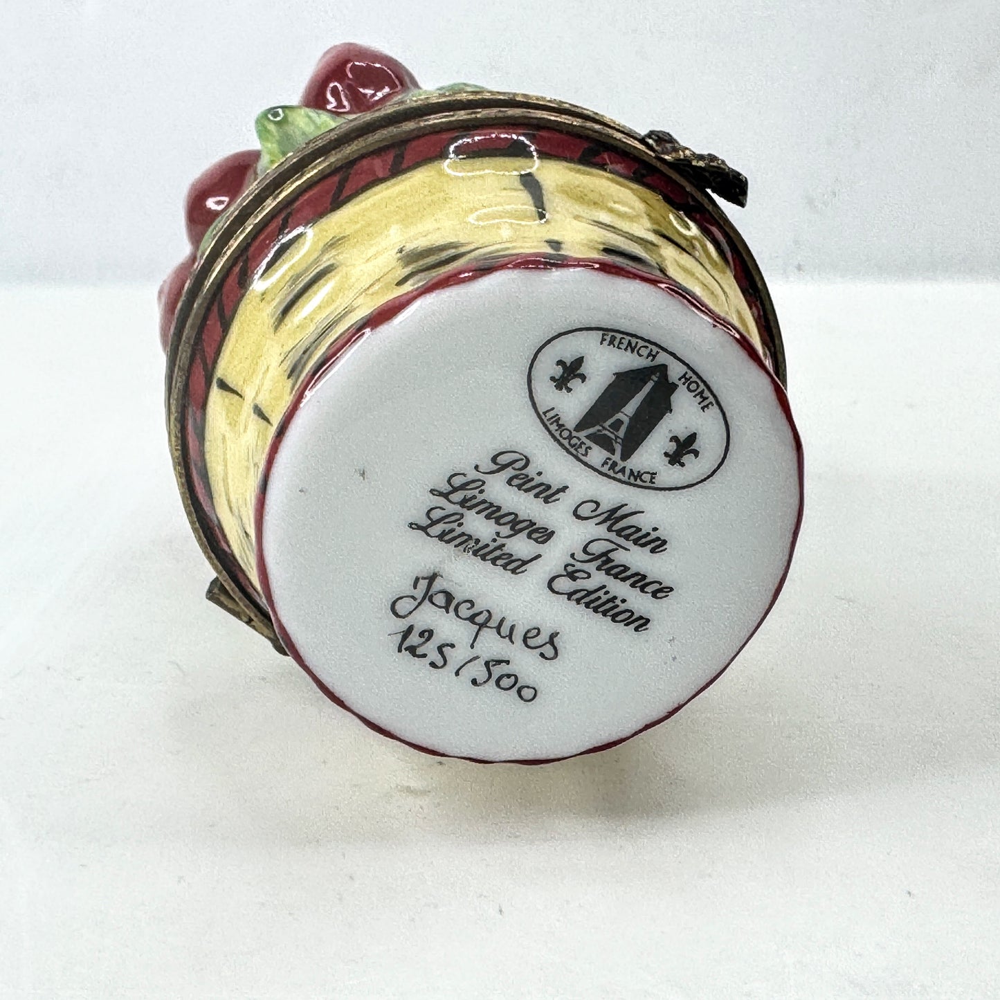 Limoges France Peint Main Tulip Basket Trinket Box Jacques Ltd Ed 125/500 A1029