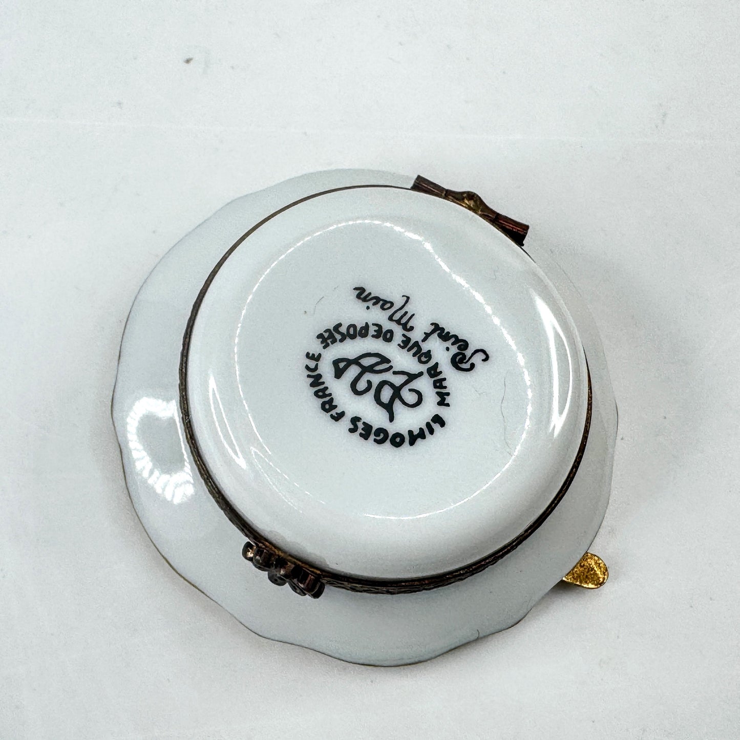 Vintage Limoges France Parry Vieille Berry Pie Slice Trinket Box A1036