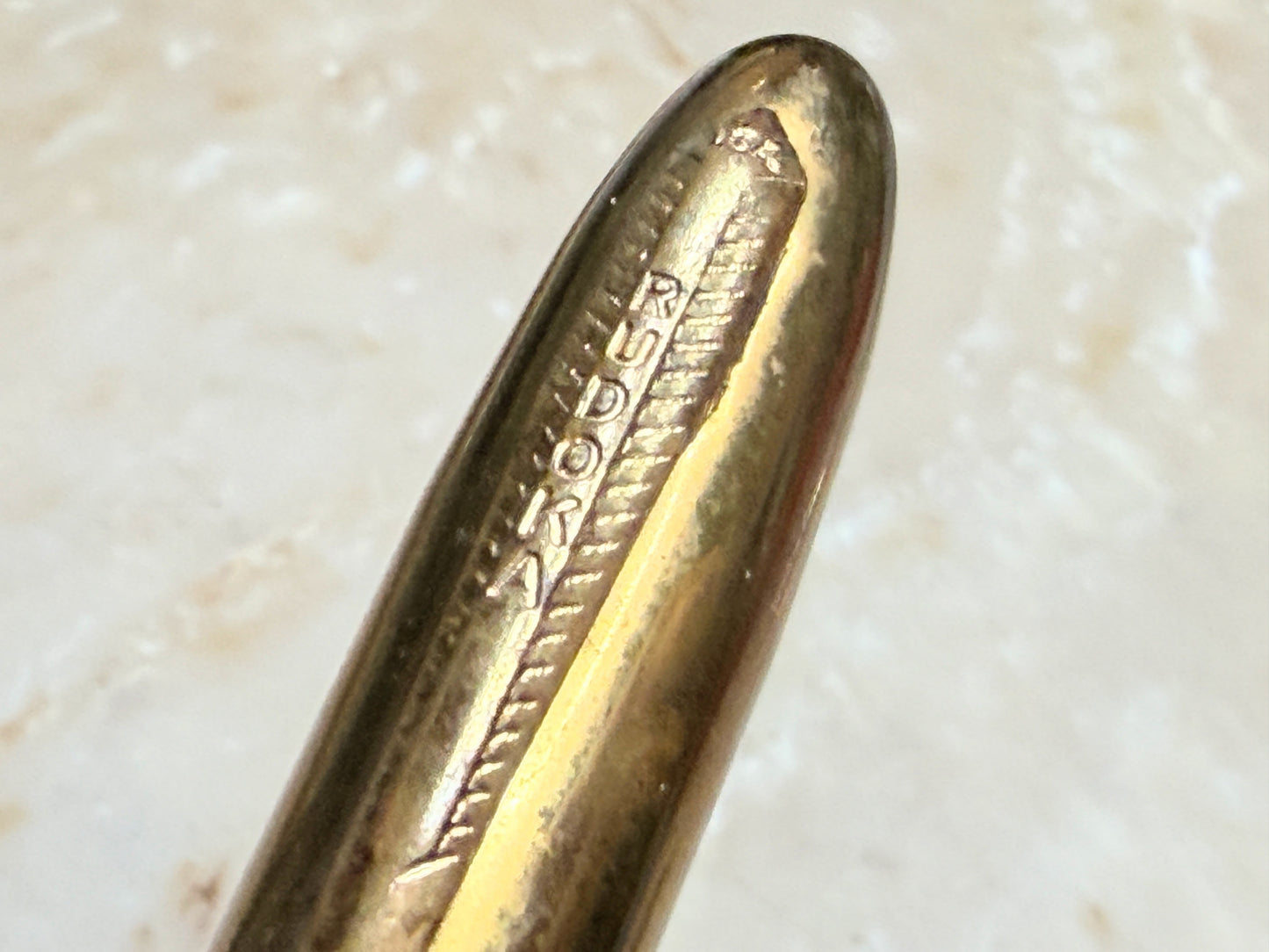 Vintage Parker Rudoka Gold Tone Fountain Pen Medium Nib 1950s SS306