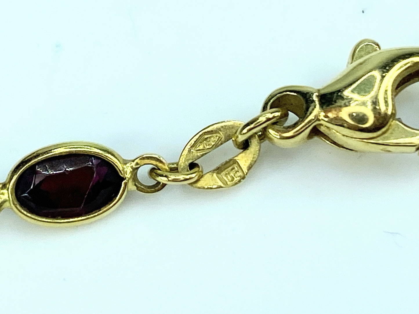 18k Gold Harlequin multi color gemstone Necklace 11.0g 16.5" JR9938