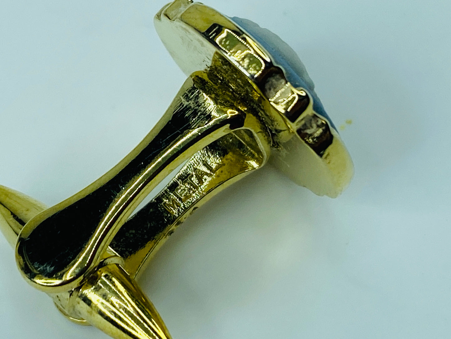 Wedgwood Blue Jasperware Gold Tone Cufflinks Classical Cameo GS721