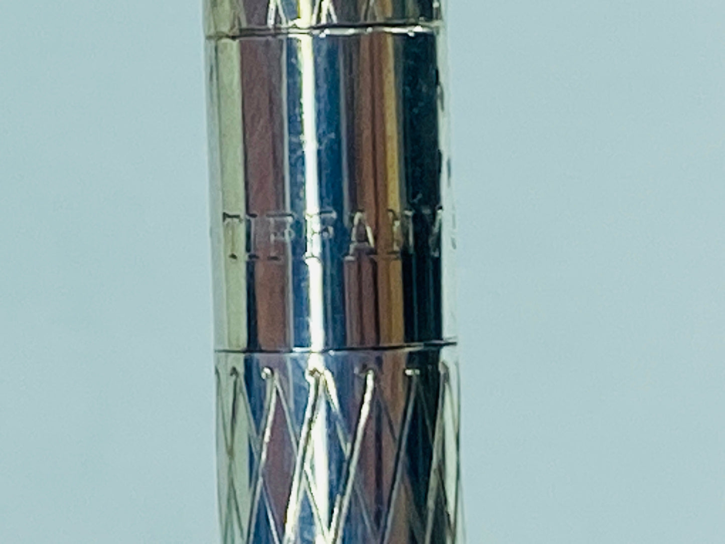 Tiffany & Co Sterling Silver Ballpoint Pen Diamond Cut 4.5" with Pouch SS182