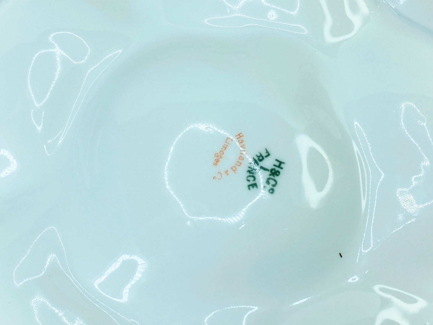 Porcelain Blue Flowers Oyster Plate Limoges, circa 1900 A441