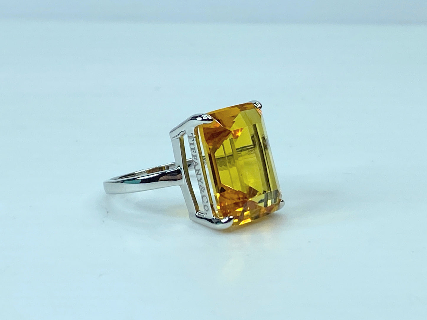 Tiffany & Co. Sterling Silver Sparklers Citrine Ring s8 JR693