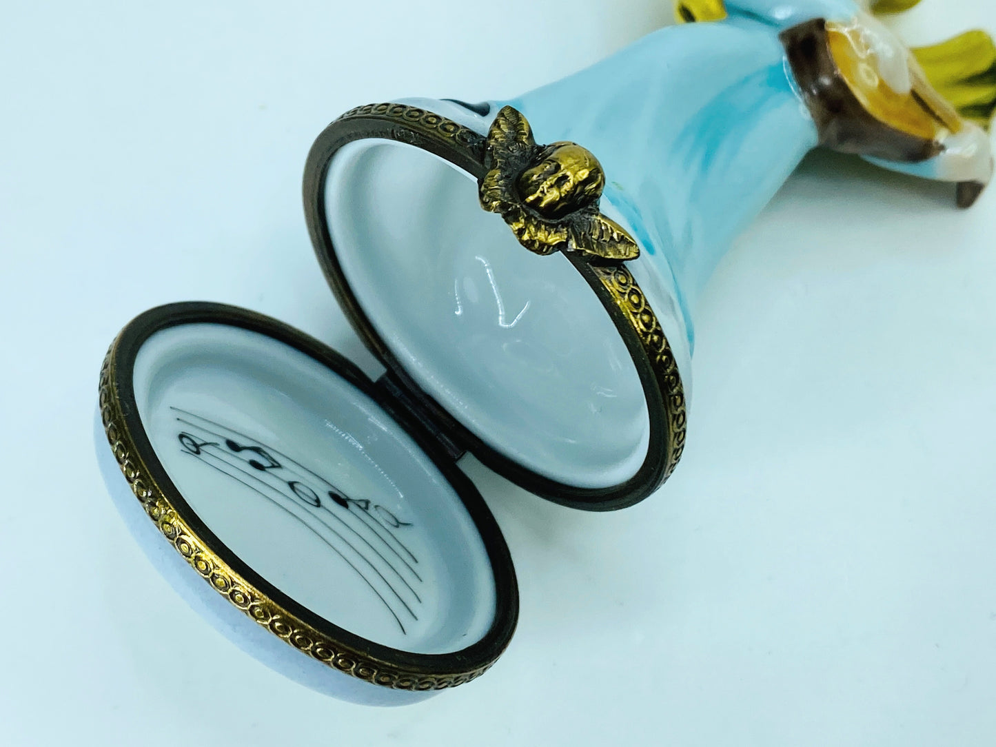 Rare Limoges France Peint Main playing Guitar Lute 3 1/2" A461