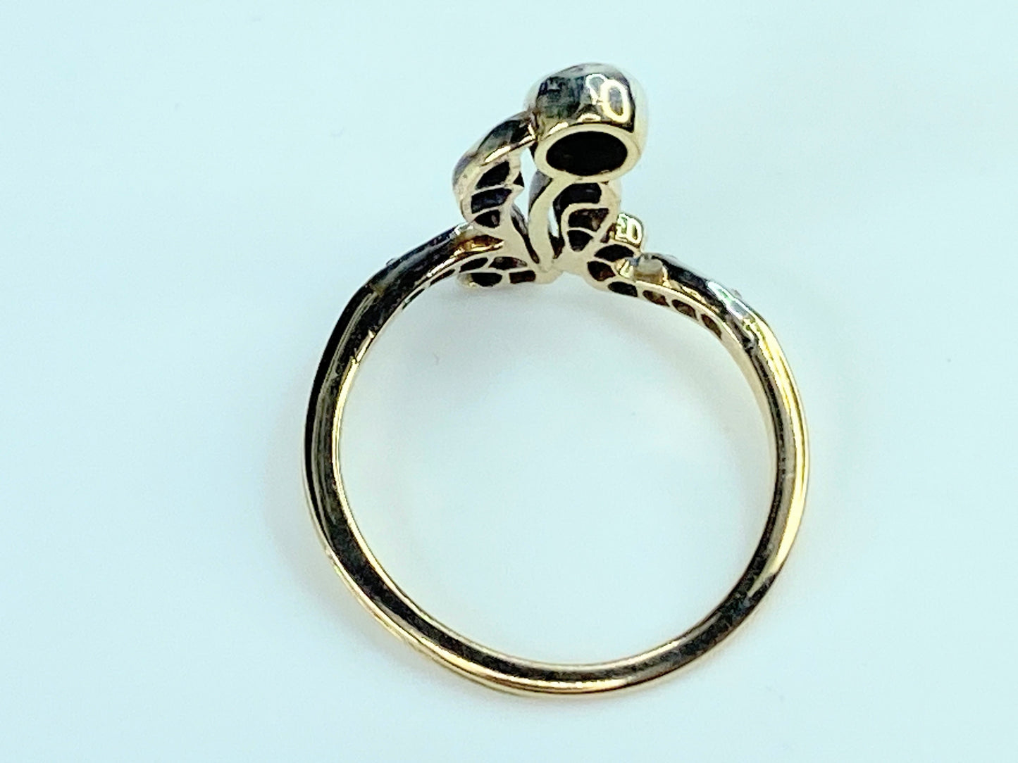 French Victorian 0.15ct old euro cut diamond floral engagement ring 2.3g JR9965