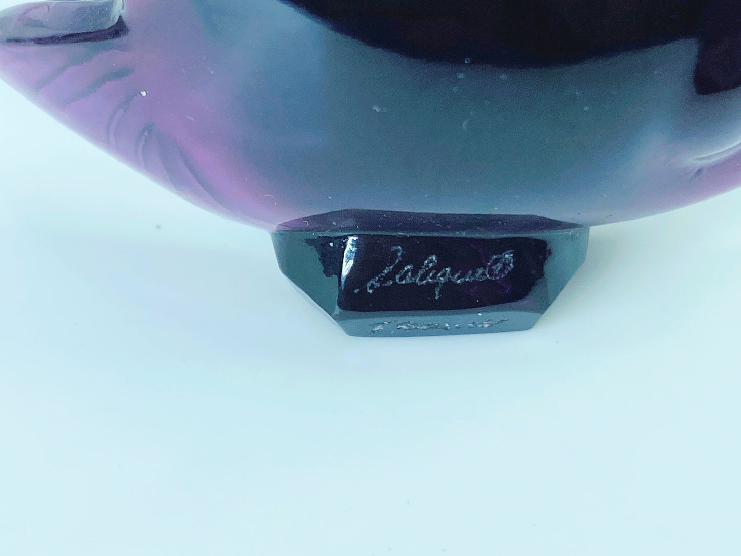 Lalique Crystal Dusk Purple Fish Figurine Signed France 2 3/8 A469