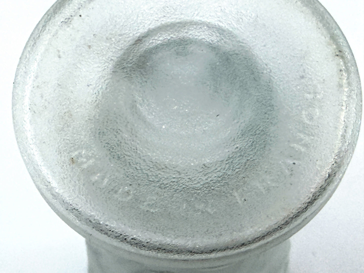 Vintage Frosted Glass Perfume Bottle Floral Stopper France A928
