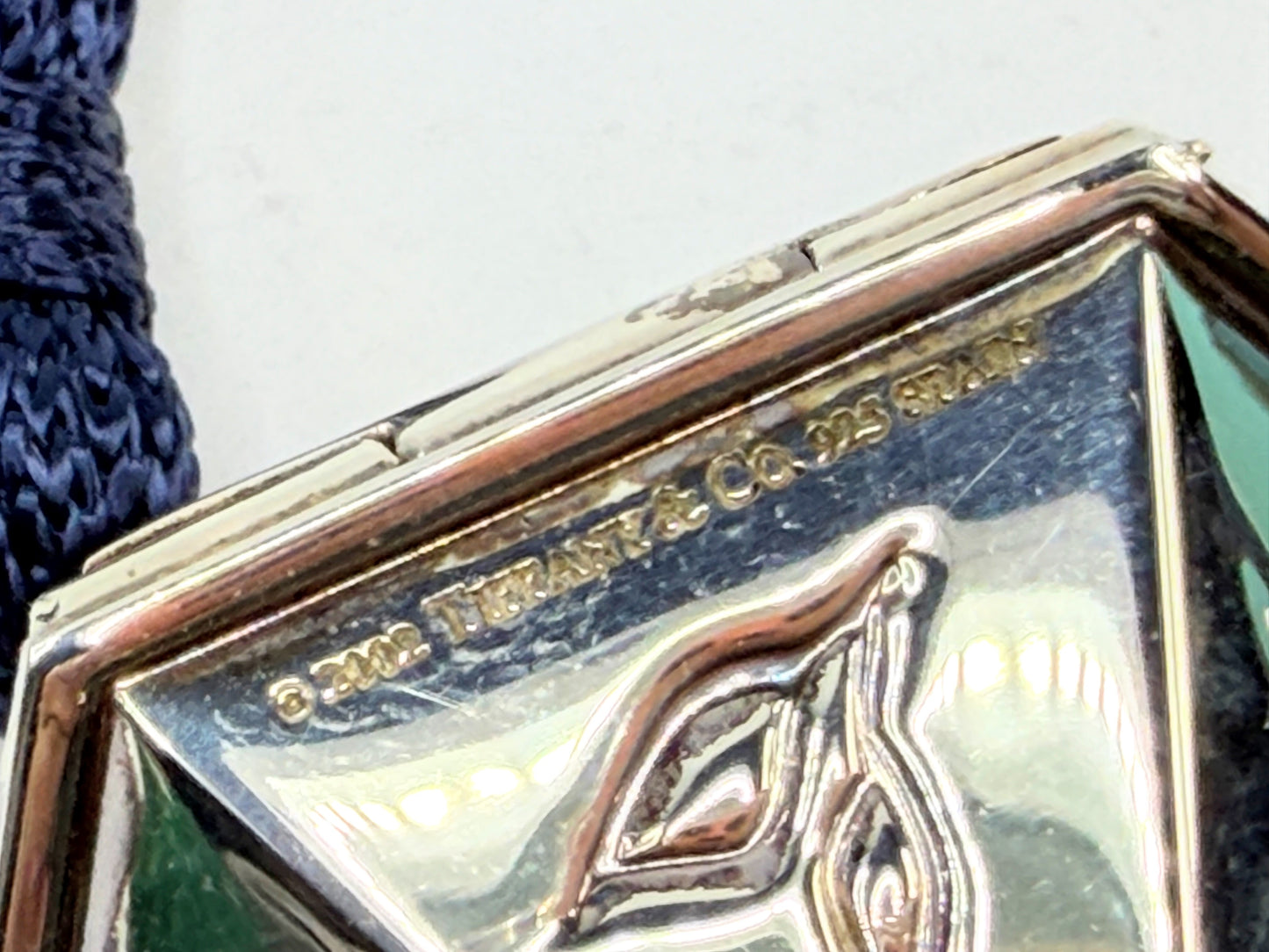 Rare Tiffany & Co Sterling Silver Hex Pill Trinket Box Tassel Italy SS329