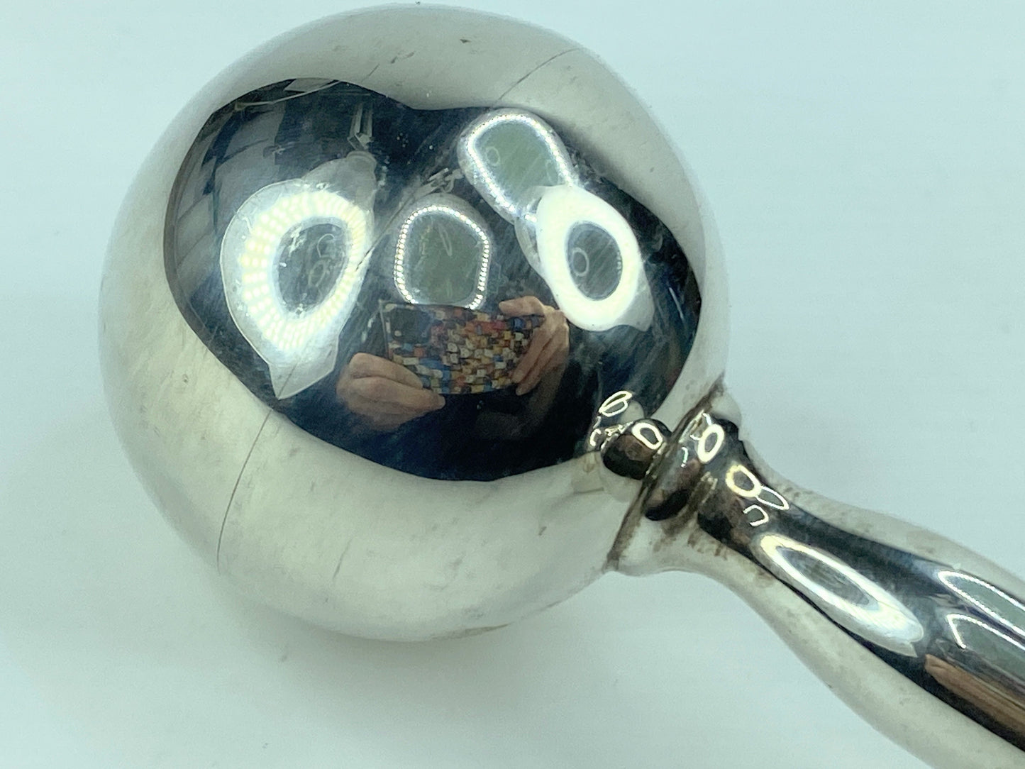 Tiffany & Co. Sterling Silver 925 Barbell Baby Rattle 4 3/4" x 1 1/2" 52g SS41