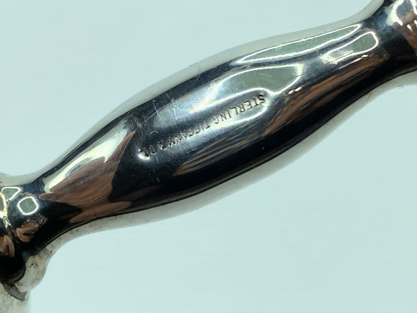 Tiffany & Co. Sterling Silver 925 Barbell Baby Rattle 4 3/4" x 1 1/2" 52g SS41