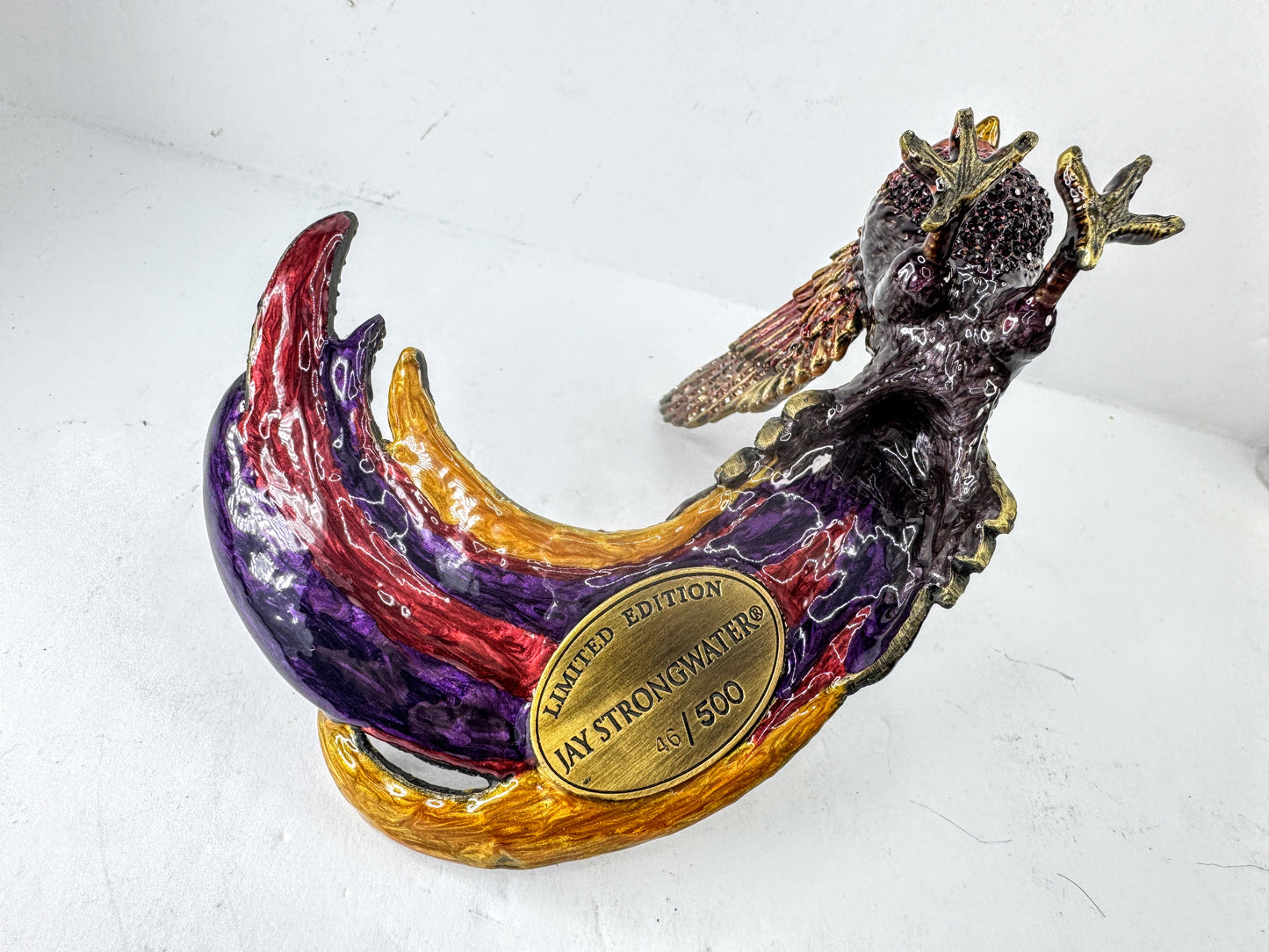 Vintage Jay Strongwater Isadora Enamel Crystal Exotic Bird Figurine Ltd Ed SS376